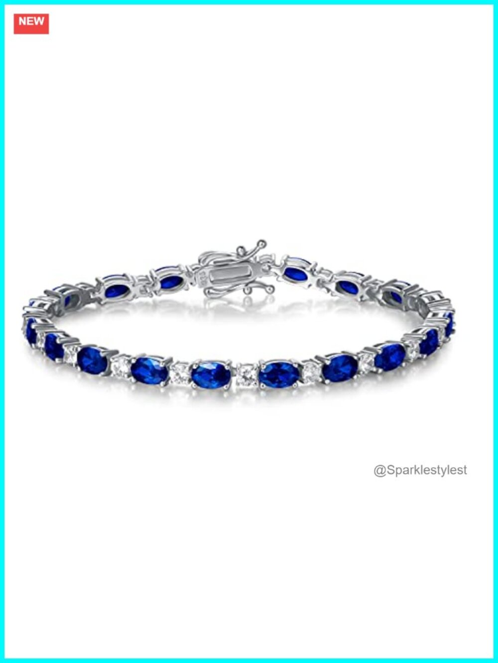Sterling Silver Birthstone Tennis Bracelet Oval CZ Fine Jewelry Gift for Women